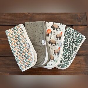 Copper Pearl burp cloths